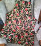Red Hibiscus Flowers on  Black background Adult Apron - Image 1