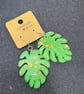 Monstera leaf resin dangle earrings - Image 2