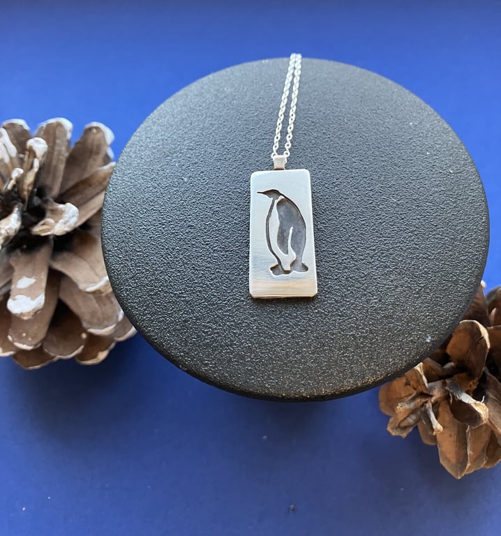 Penguin necklace- sterling silver