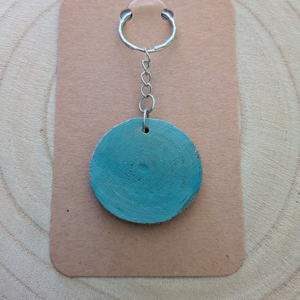 Painted Real Wood Keyring
