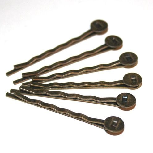antique bronze hairgrips - bobby pins - 10pcs