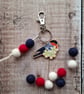 Bullfinch bird bag charm keyring - Image 6