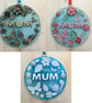 Handmade Fused Glass 3D Mum Round Floral Hanging Picture Decoration - Suncatcher - Image 6