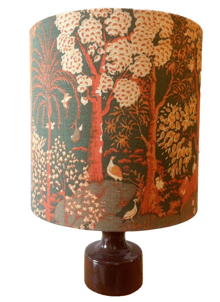 Country House Style Lampshade in NAMIYA Woodland and Forest Vintage Fabric