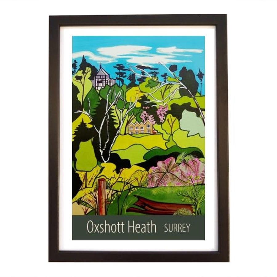 Oxshott Heath Surrey travel poster print by Susie West