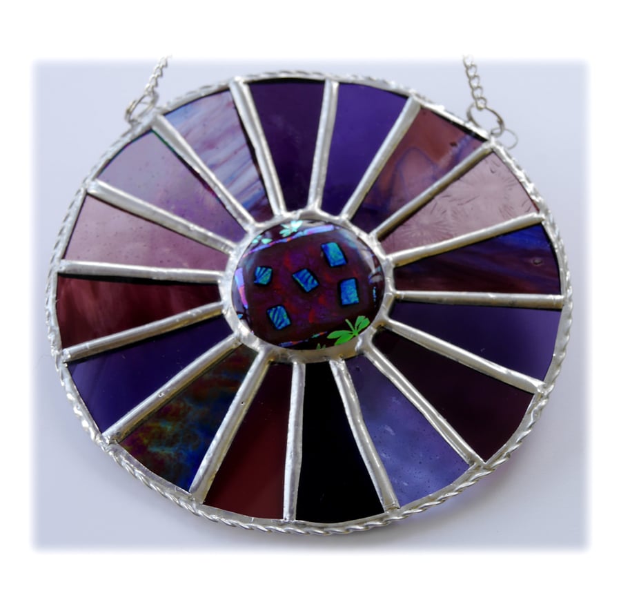 SOLD Summer Berry Colour Wheel Suncatcher Stained Glass 005
