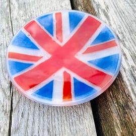 Fused Glass Union Jack Bowl - Jubilee Celebrations 