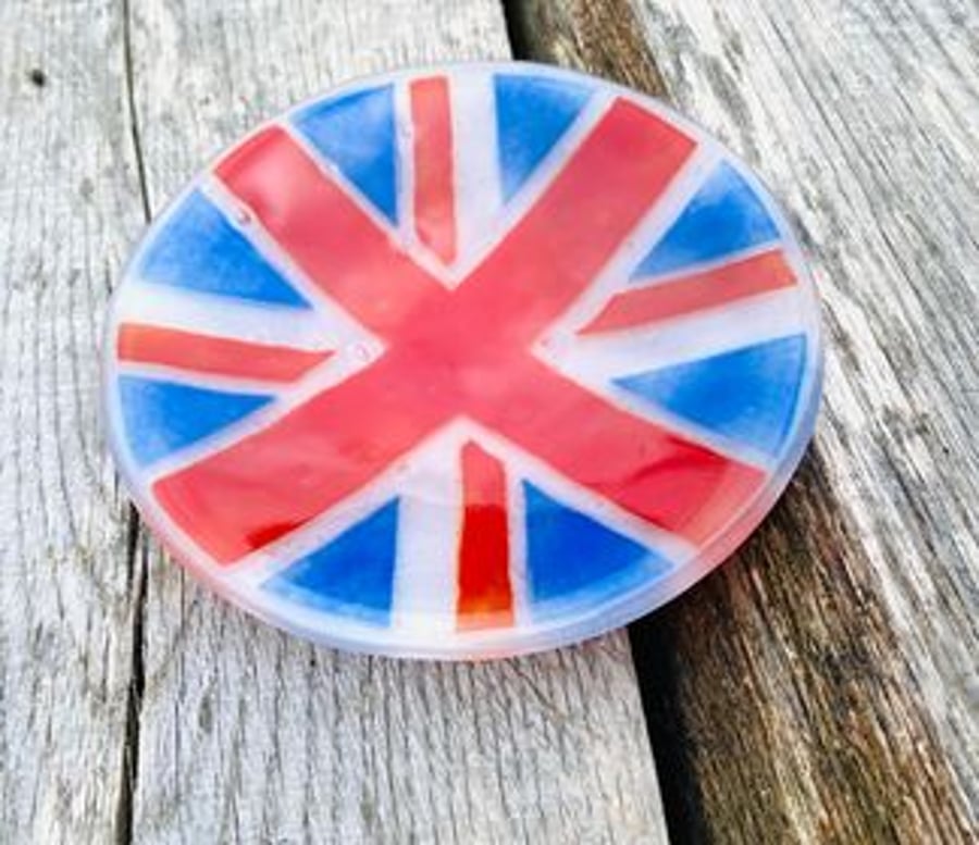 Fused Glass Union Jack Bowl - Jubilee Celebrations 