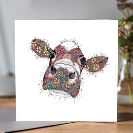 Primrose the Cow Greeting card 