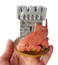 Goldfish and Castle Mini Ceramic Sculpture - Hand Built - Image 2