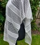 Handmade Crocheted Cotton Shawl, Lightweight Summer Wrap