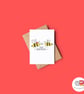 Bee Christmas Card, A6 Christmas Card, Cute Animal Christmas Card