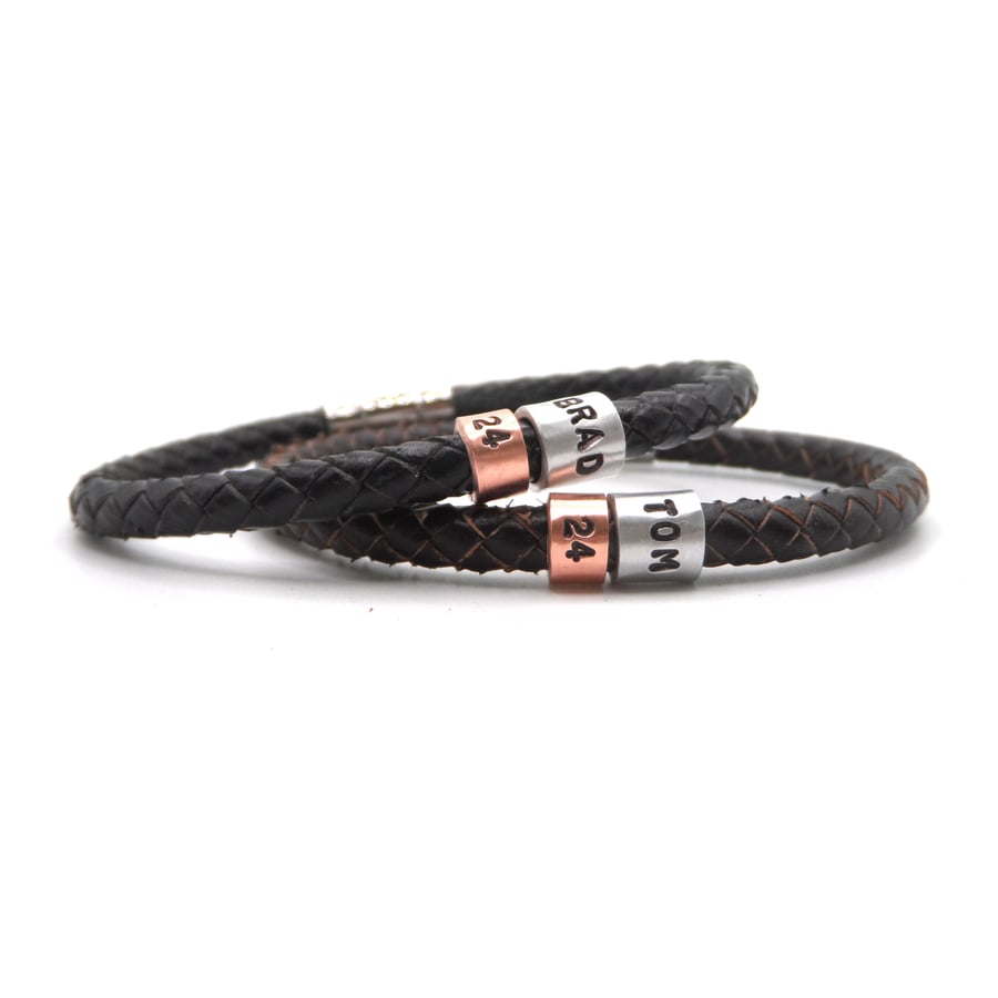 24th Birthday Personalised Leather Bracelet – Gift Boxed - Free Delivery