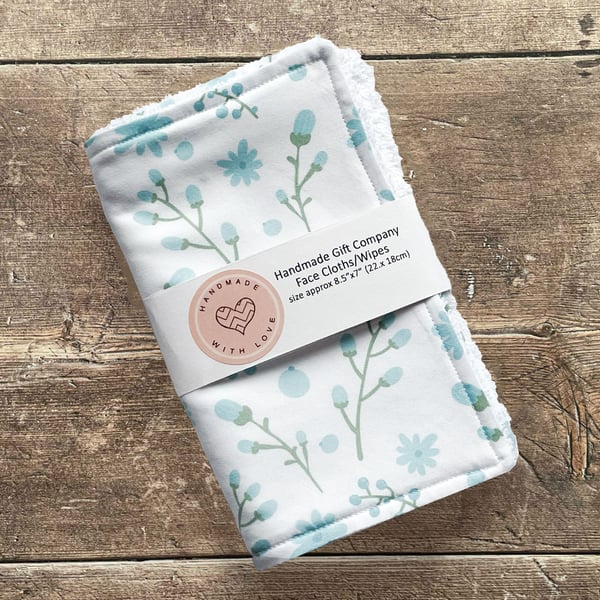 Handmade 2 Pk Face Wipes, Face Cloths, Face Flannels, Eco-Friendly Wipes-FCW35