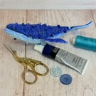 Spun Cotton Blue Whale Art Doll