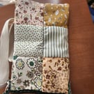 Beige and browns crossbody bag,  hand sewn