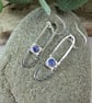 Earrings, Sterling Silver Droppers with Lapis Lazuli