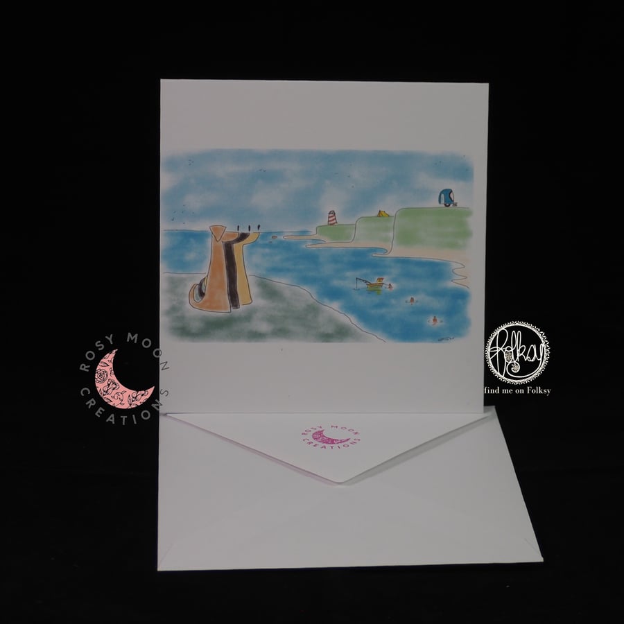 Three Cliff Top Dogs, Blank Card-Seconds Sunday