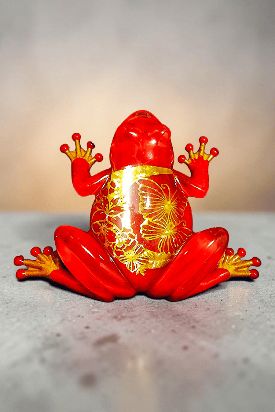 Golden Ember Frog Ornament