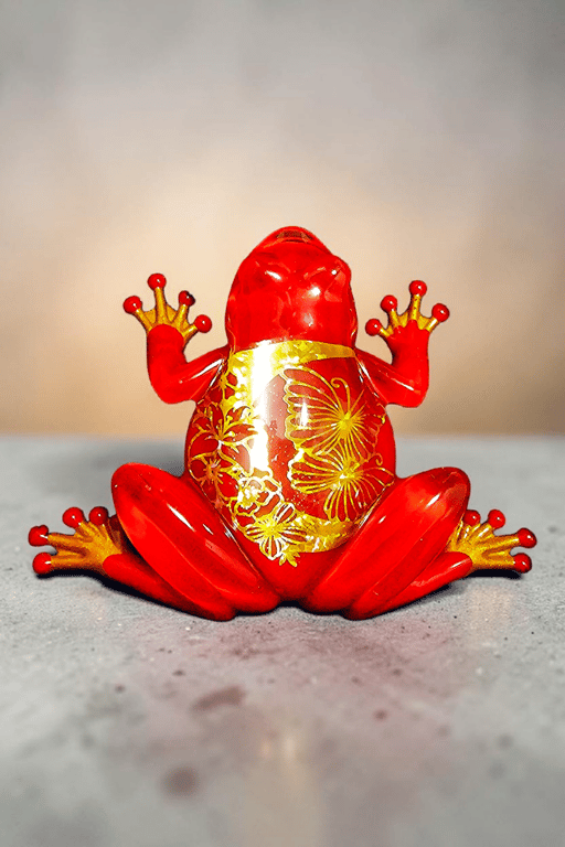 Golden Ember Frog Ornament