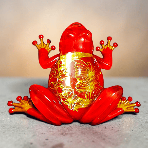 Golden Ember Frog Ornament