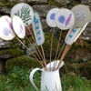 Scabious and Wildflower - Screen printed fabric and willow flowers