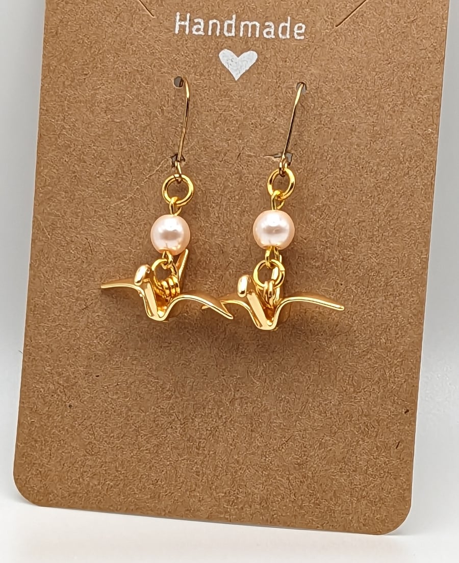 Origami bird earrings