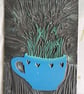 Snowdrops original reduction Lino print - Image 8