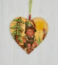 Tyrollean design: Decoupaged Wooden Hanging Heart 15cm (6") - Image 3