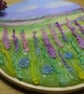 Needle Felted Handmade Pastel Meadow Embroidery hoop Original Art - Image 2