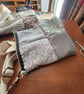 Grey crossbody bag, hand sewn