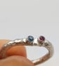 Hand Forged Molten Sterling Silver Ring – Apatite & Ruby - Image 3