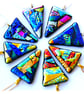 Patchwork Triangle Dichroic Fused Glass Pendant Colour choice gift handmade - Image 10