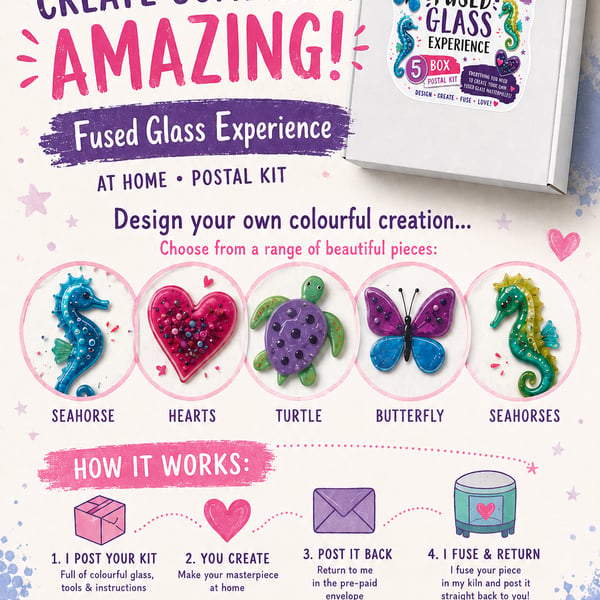 Fused glass experience postal box 