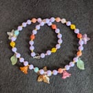 Bright Floral Beaded Necklace 