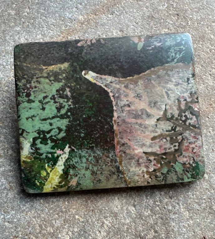 Mixed Media Leaf Brooch 
