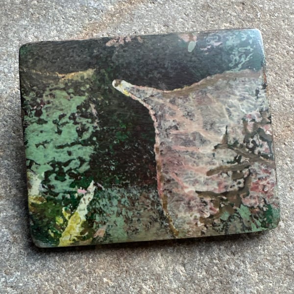 Mixed Media Leaf Brooch 