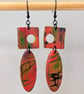 Sunset graffiti drop earrings 