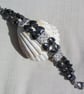 SALE - Hematite Gemstone Heart Cuff Bracelet "Black Beauty" - Image 5