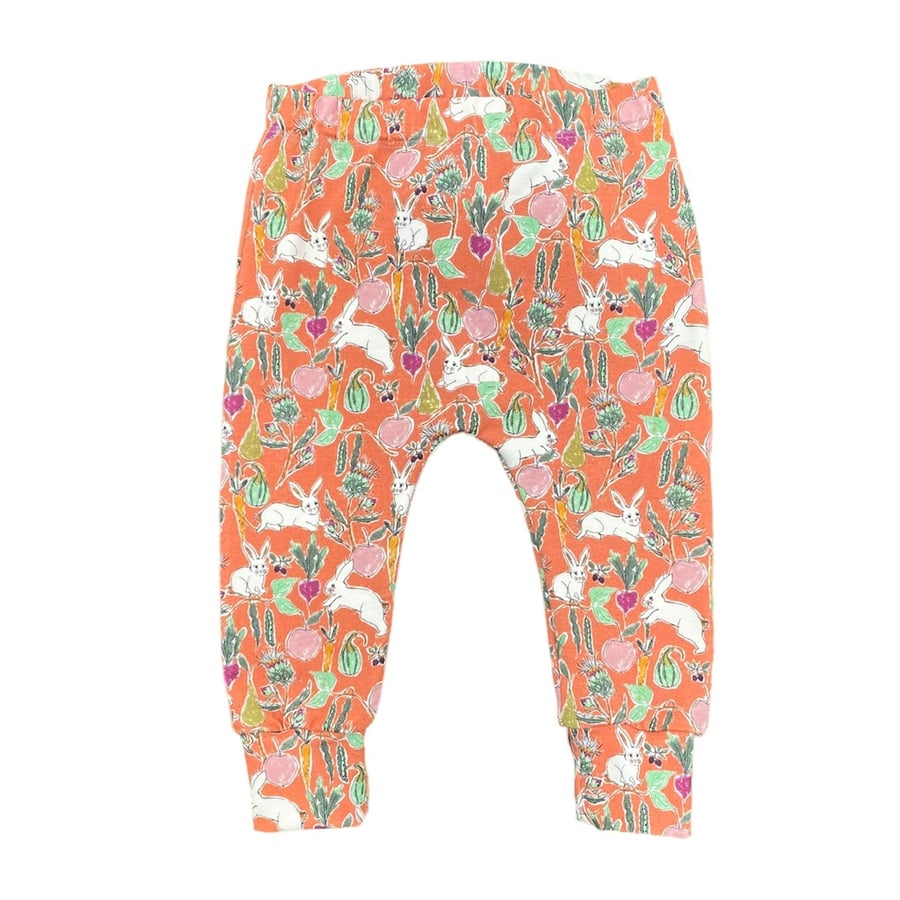 Rabbits and Vegetable cuffed leggings - 3-6 mths & 12-18 mths