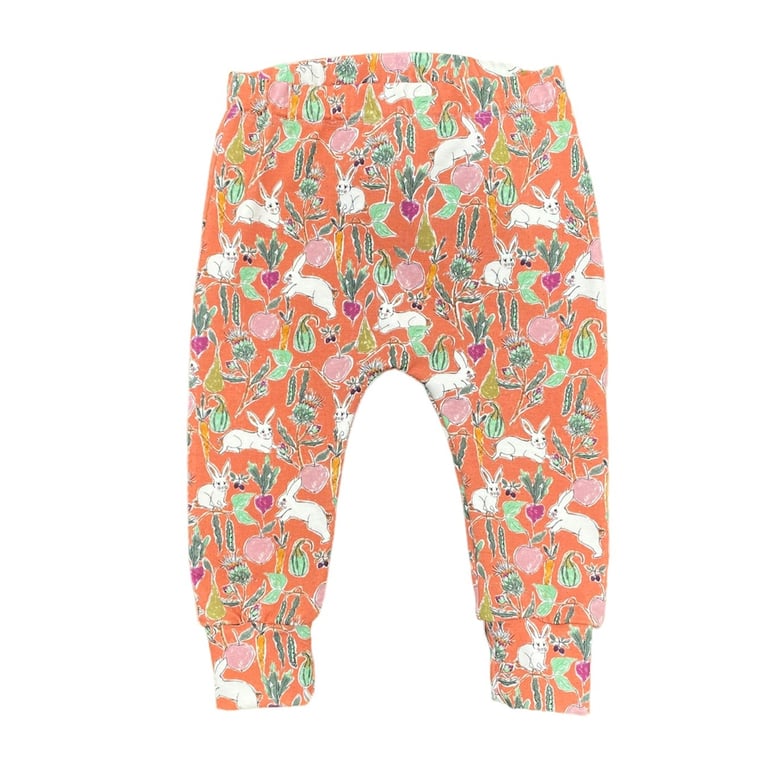 Rabbits and Vegetable cuffed leggings - 3-6 mths & 12-18 mths