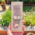 Sea Glass Lovebirds Wall Hanging - Handmade Rustic Coastal Decor - Housewarming