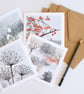 Winter Garden Greeting Cards pack of 4 blank illustrated cards - Image 4