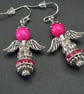 Howlite and Crystal Angel Earrings - Image 1