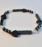 Hematite Heart Bracelet With Swarovski Crystals - Handmade In Devon - Image 4