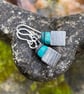 Silver and turquoise shattukite small earrings