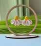 Polymer Clay Daisy Hoop Earrings