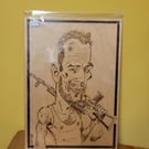 Bruce Willis Pyrography Art