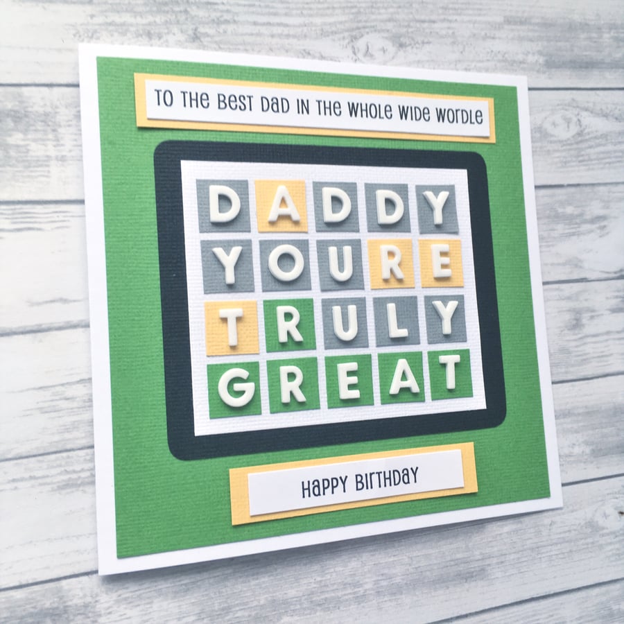 Deluxe 3D Wordle card - Dad’s birthday, Father’s Day
