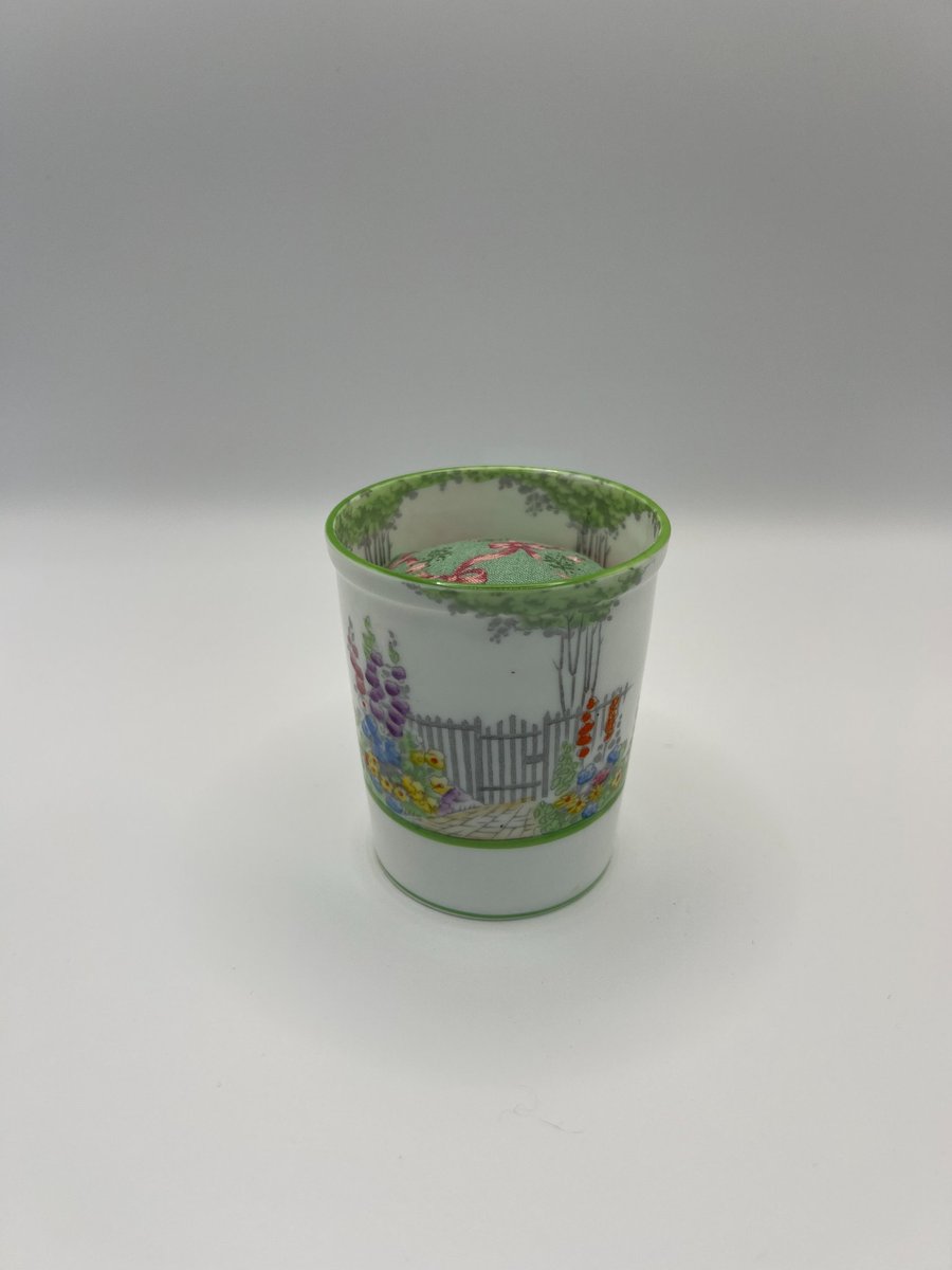 Vintage Royal Paragon 'Garden Gate' Bone China Pin Cushion - Glue-Free